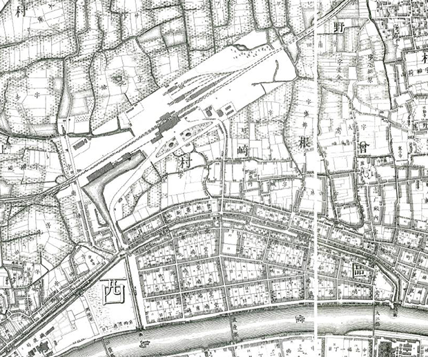 初代大阪駅周辺（明治21年）